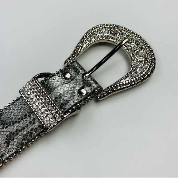 Chico’s Silver Snake Print Rhinestone Belt Small main image 14